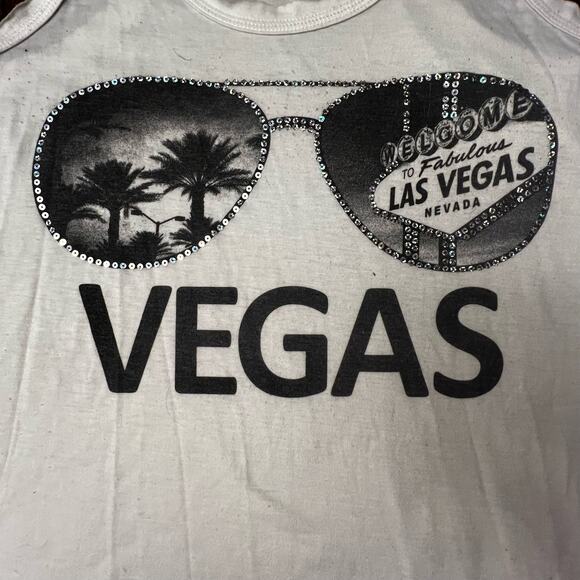 Las Vegas Black White Ray Ban Aviator Sunglasses Muscle Shirt XL - Picture 5 of 8